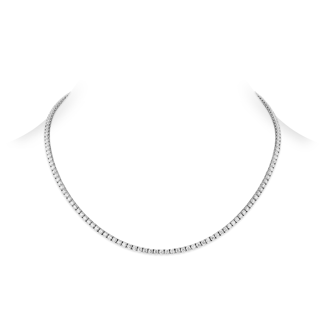18K White Gold Diamond Riviera Necklace