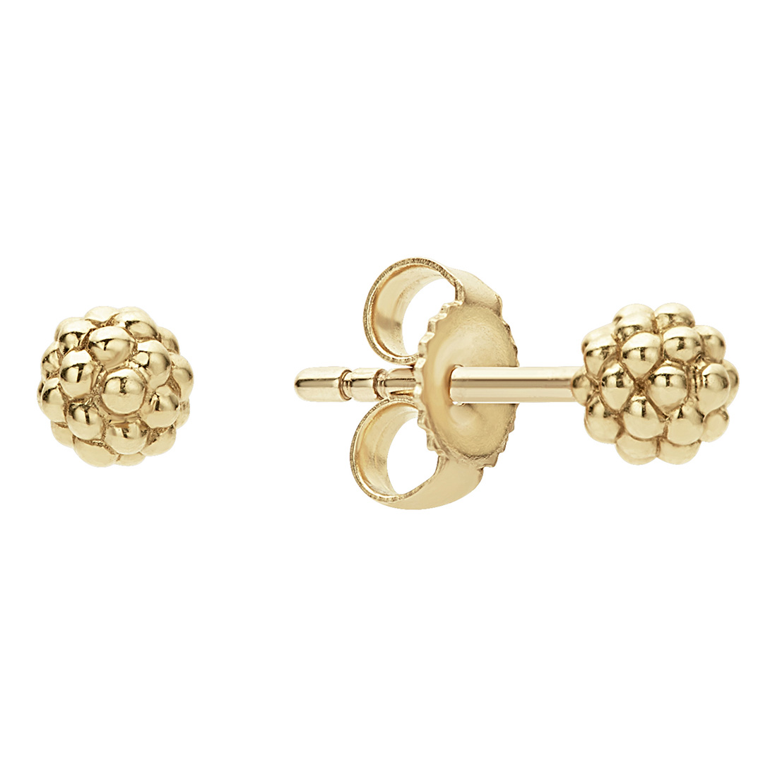 LAGOS 18K Yellow Gold Signature Caviar Stud Earrings