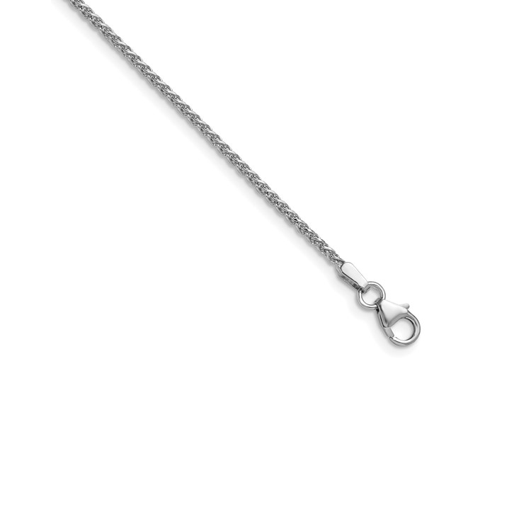 14K White Gold Square Diamond Cut Spiga Chain - 3901