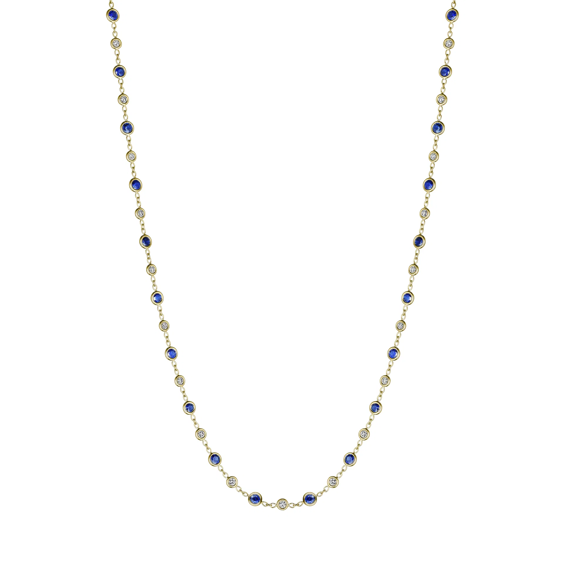 Penny Preville 18K Yellow Gold Sapphire and Diamond Necklace