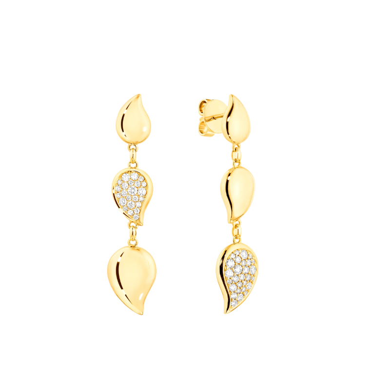Tamara Comolli 18K Yellow Gold Signature Wave Diamond Dangle Earrings
