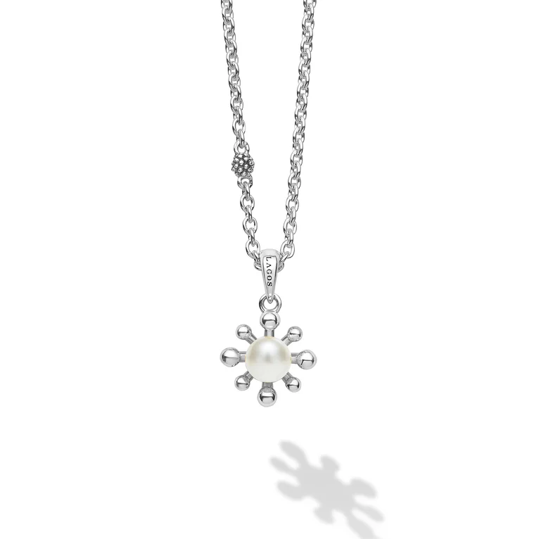 LAGOS Sterling Silver Luna Pearl Necklace
