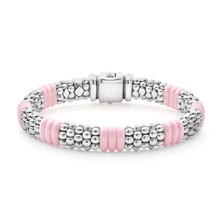 LAGOS Sterling Silver Pink Caviar Ceramic Bracelet