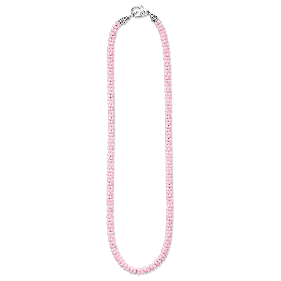 LAGOS Sterling Silver Pink Caviar Ceramic Necklace