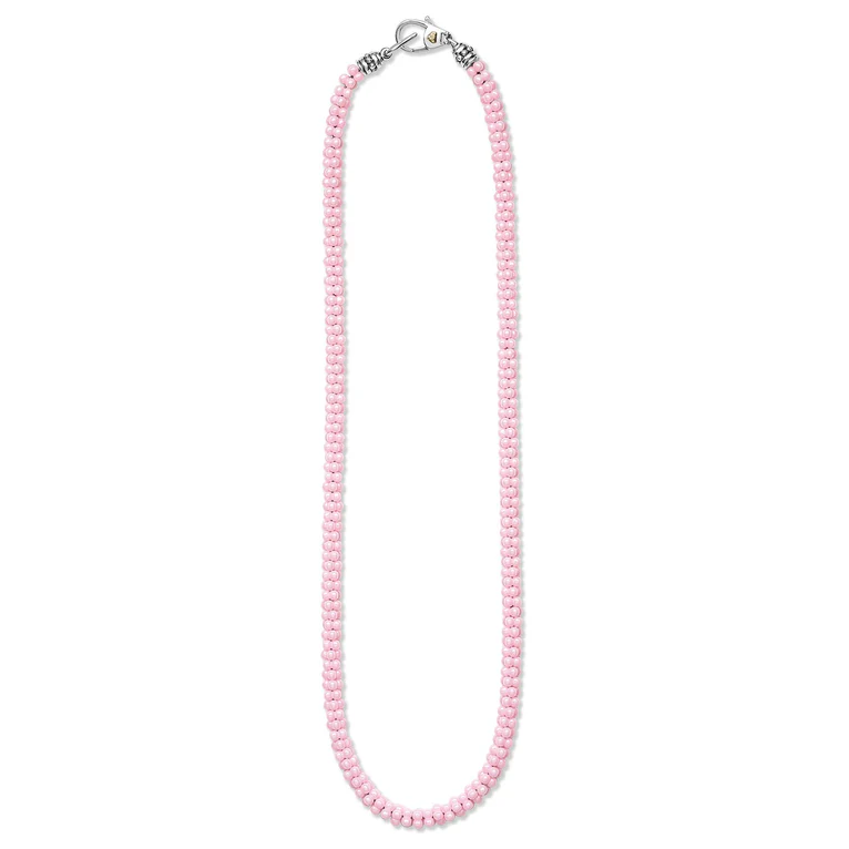 LAGOS Sterling Silver Pink Caviar Ceramic Necklace