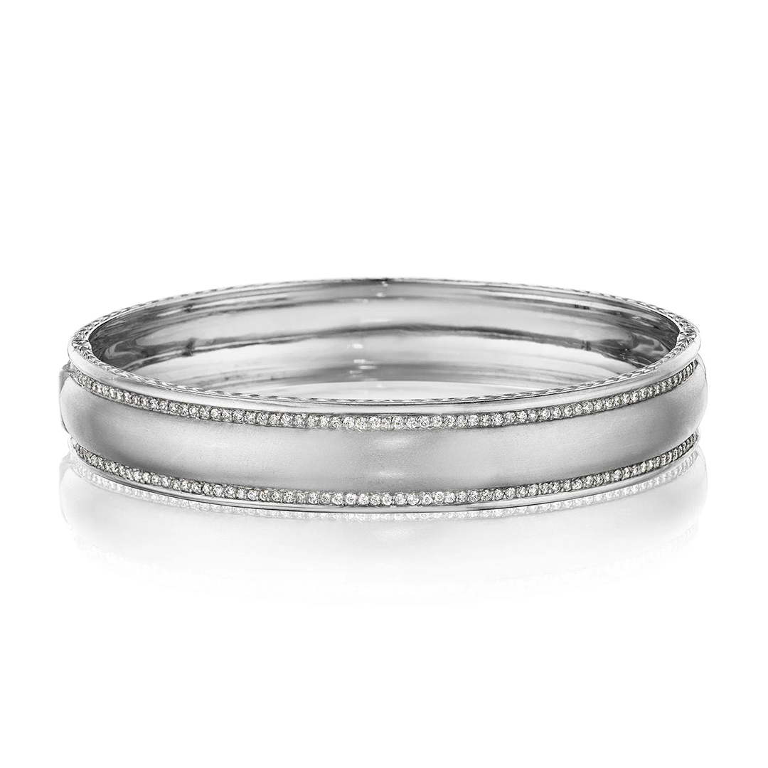 Penny Preville 18K White Gold Amulet Bangle Bracelet