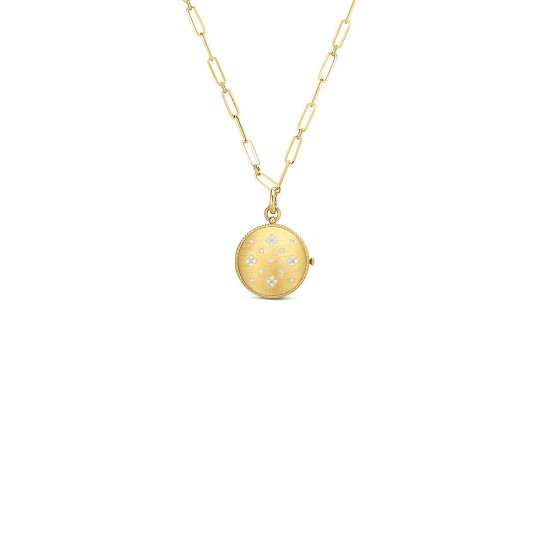 Roberto Coin 18K Yellow Gold Venetian Princess Diamond Locket Necklace