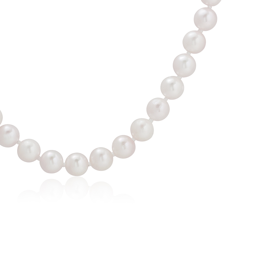 14K White Gold Japanese Cultured Pearl Strand Necklace