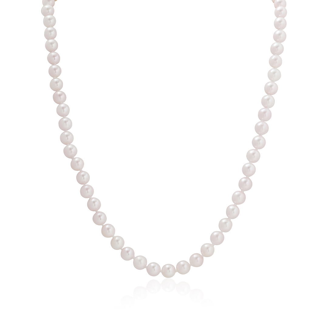 14K White Gold Japanese Cultured Pearl Strand Necklace