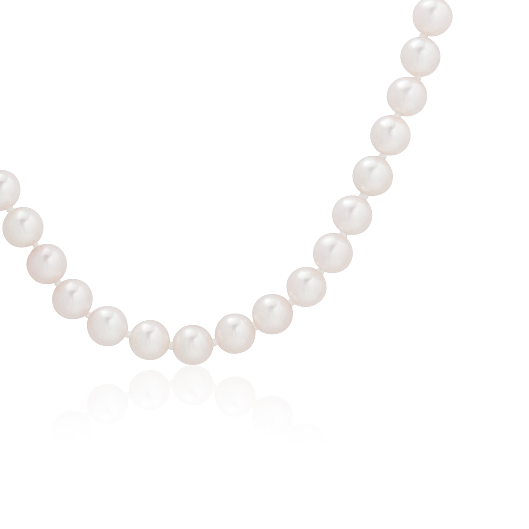 18K White Gold Japanese Cultured Pearl Strand Necklace