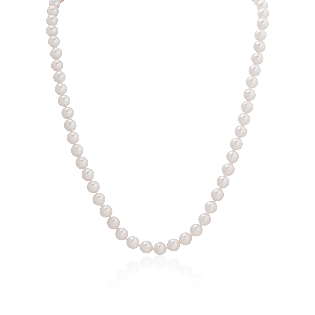 18K White Gold Japanese Cultured Pearl Strand Necklace