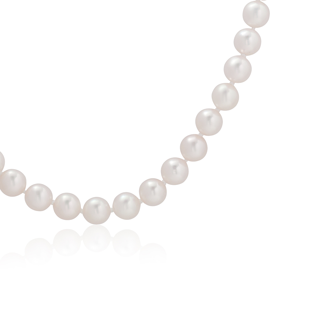 18K White Gold Japanese Cultured Pearl Strand Necklace