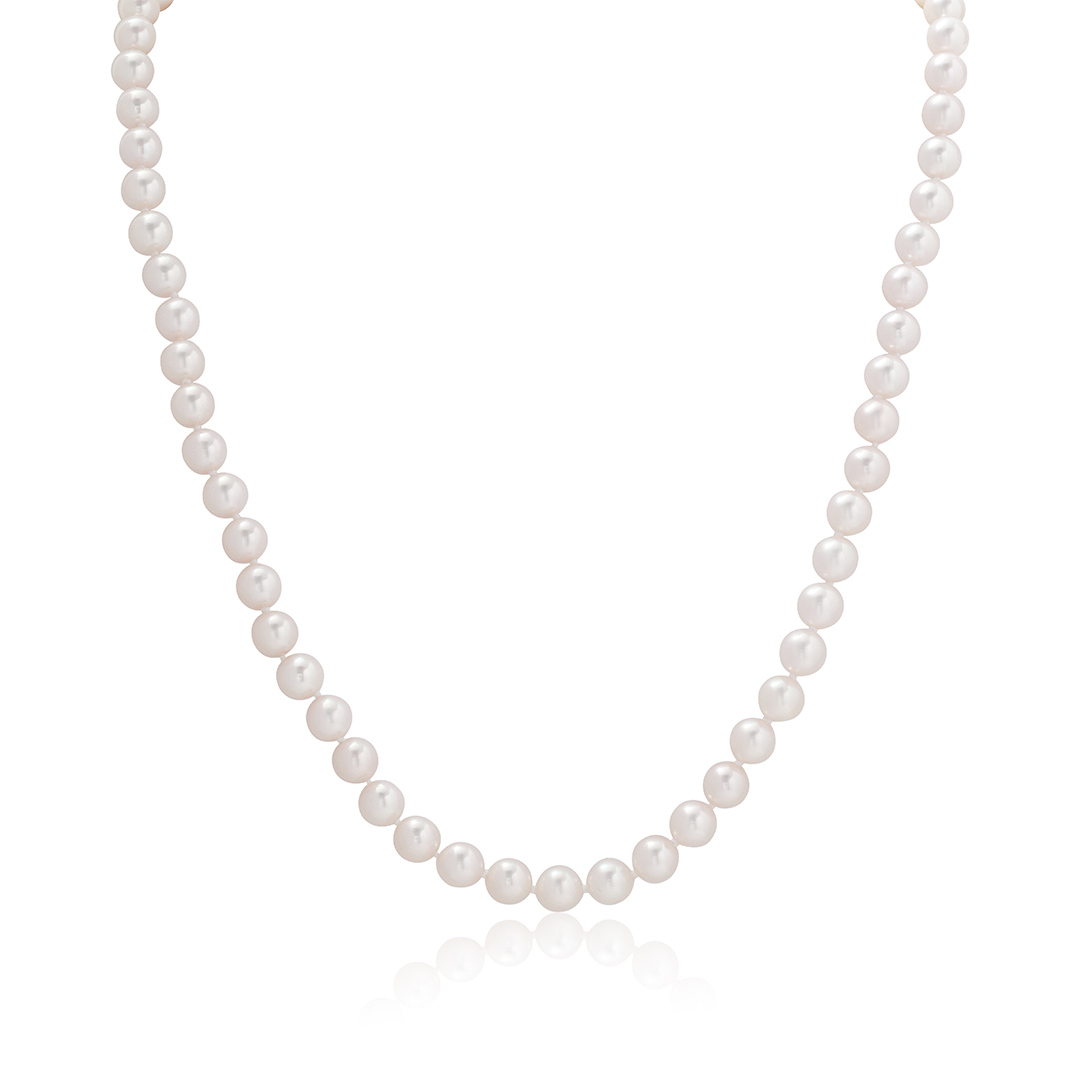 18K White Gold Japanese Cultured Pearl Strand Necklace