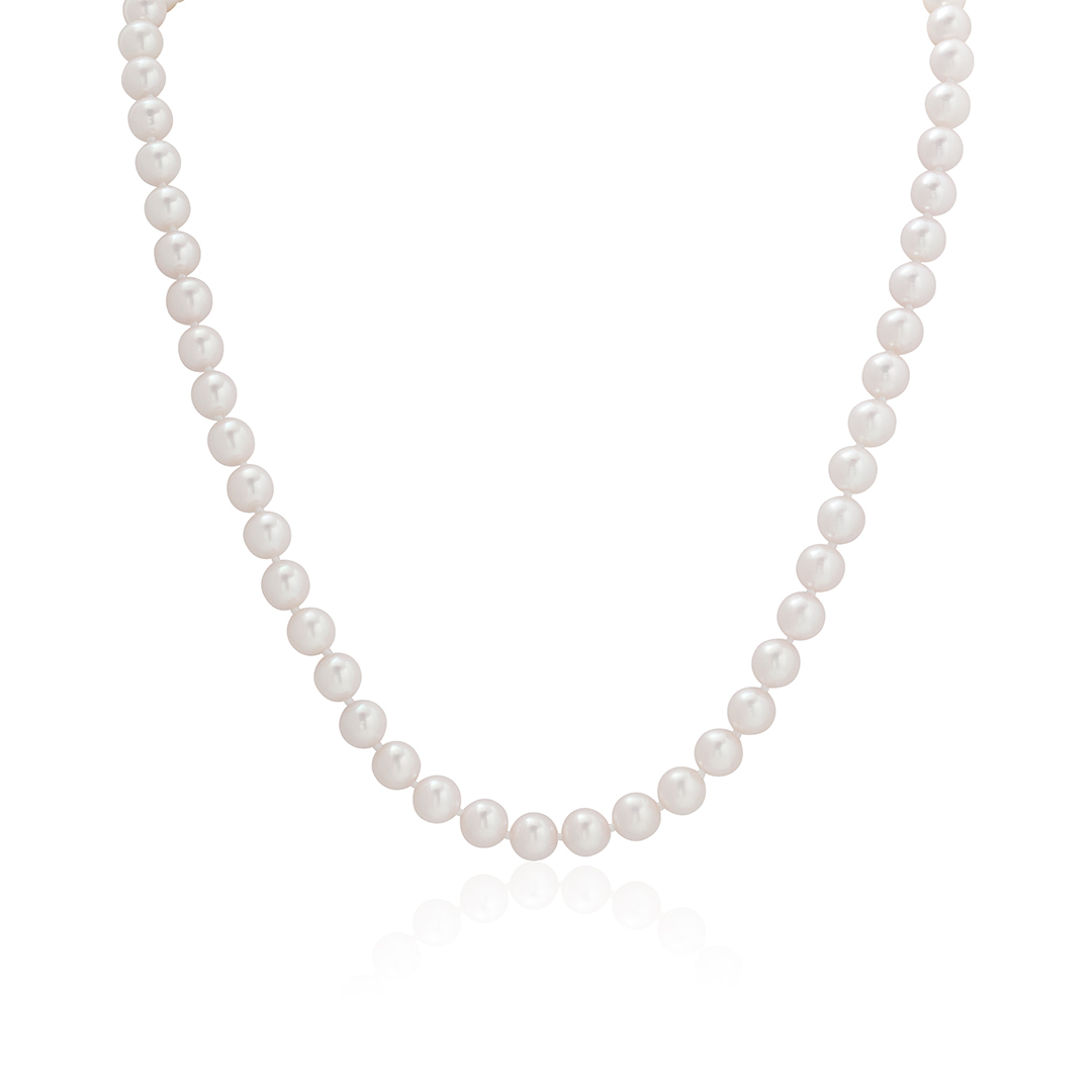 18K White Gold Japanese Cultured Pearl Strand Necklace
