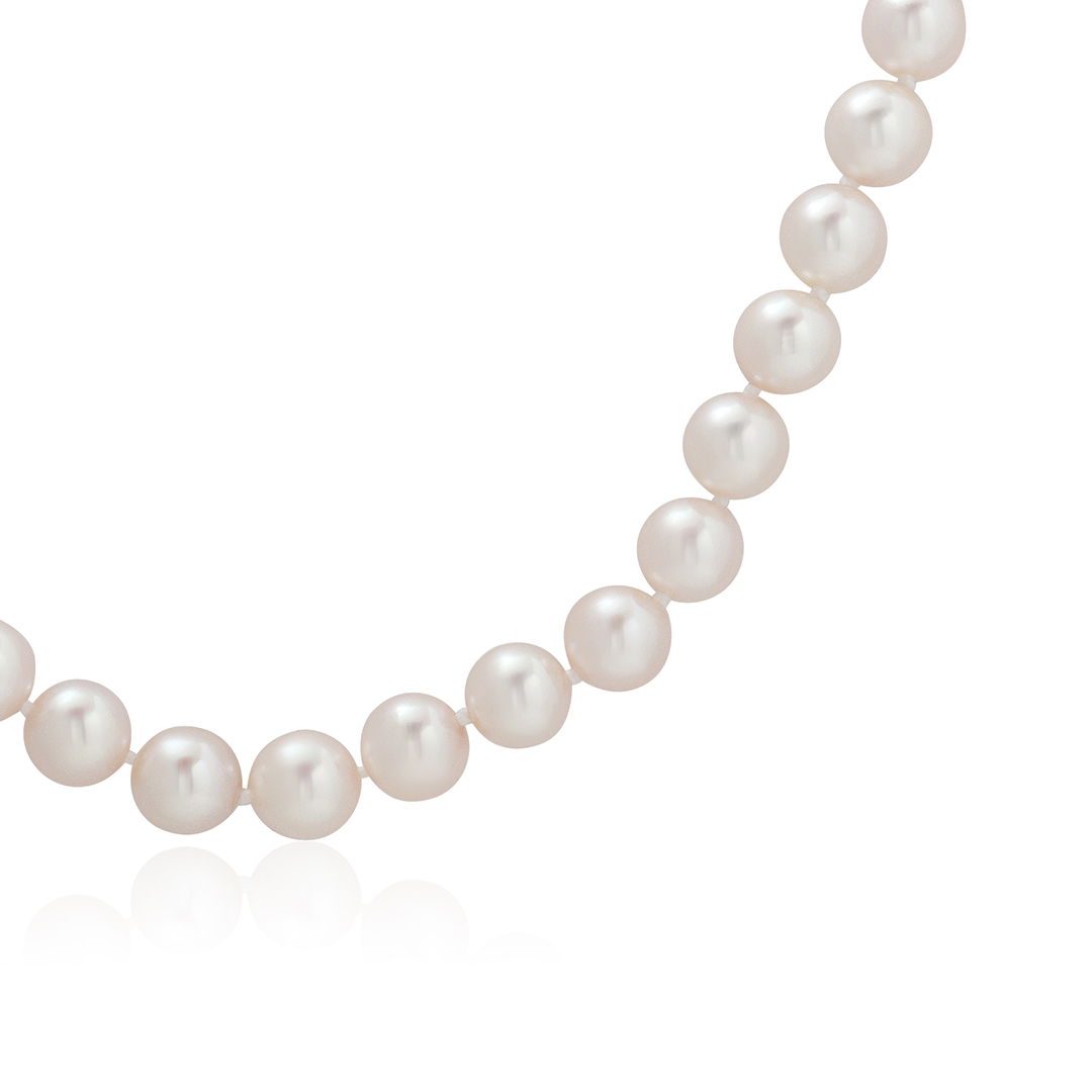 18K White Gold Japanese Cultured Pearl Strand Necklace