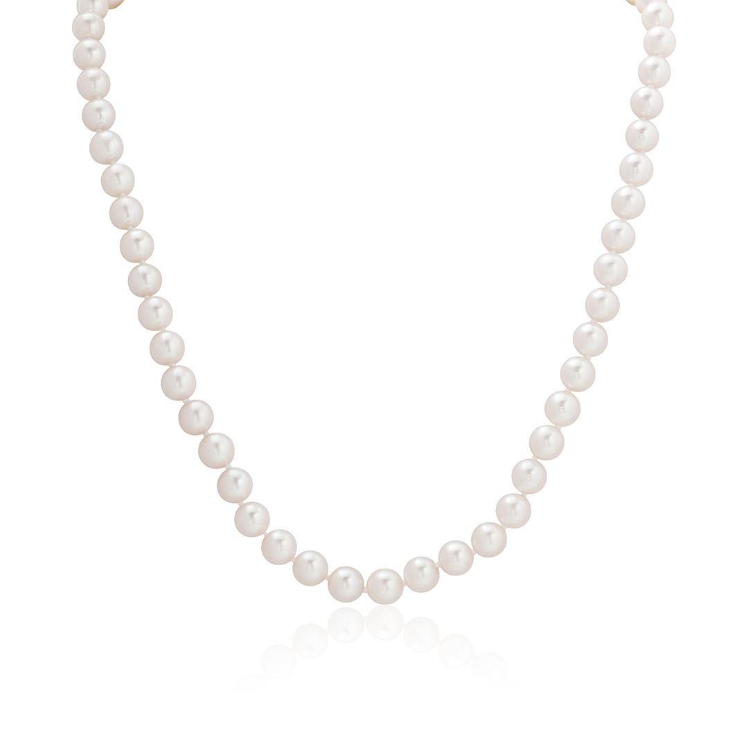 18K White Gold Japanese Cultured Pearl Strand Necklace