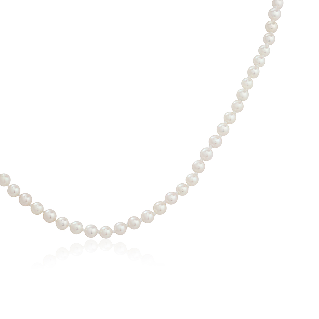 14K Yellow Gold Japanese Akoya Cultured Pearl Strand Necklace