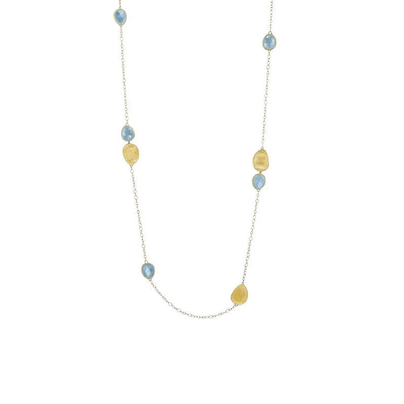 Marco Bicego 18K Yellow Gold Lunaria Aquamarine Necklace