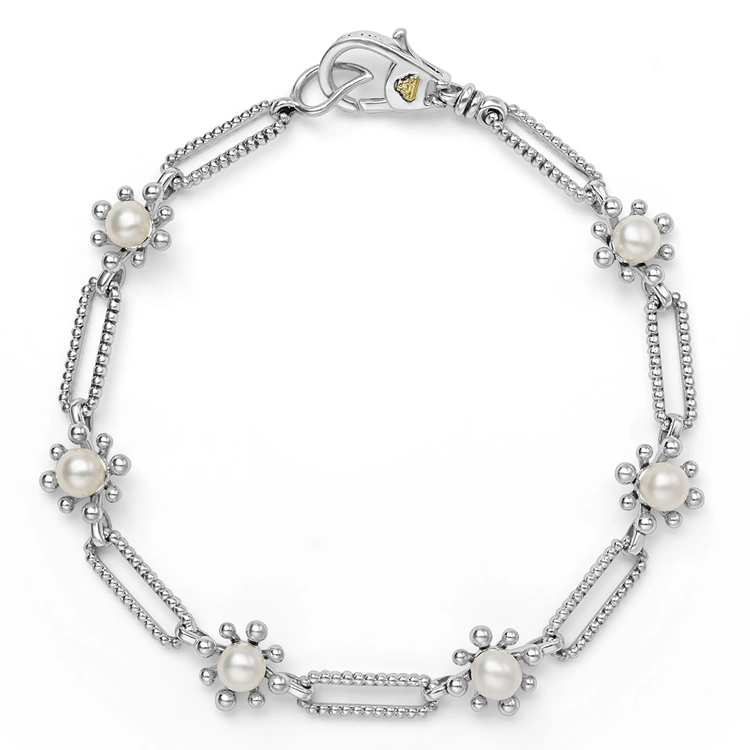LAGOS Sterling Silver Luna Pearl Link Bracelet