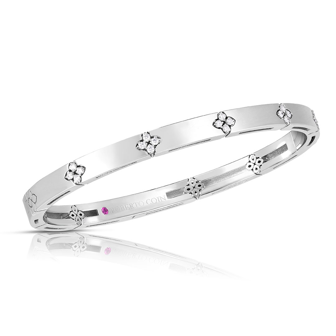 Roberto Coin 18K White Gold Verona Diamond Bangle Bracelet
