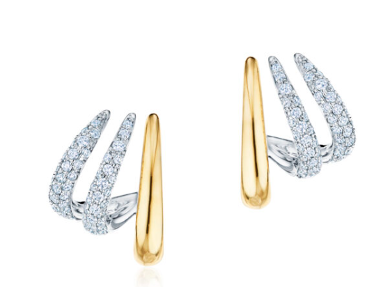18WY KWIAT Huggie Earrings with Diamonds