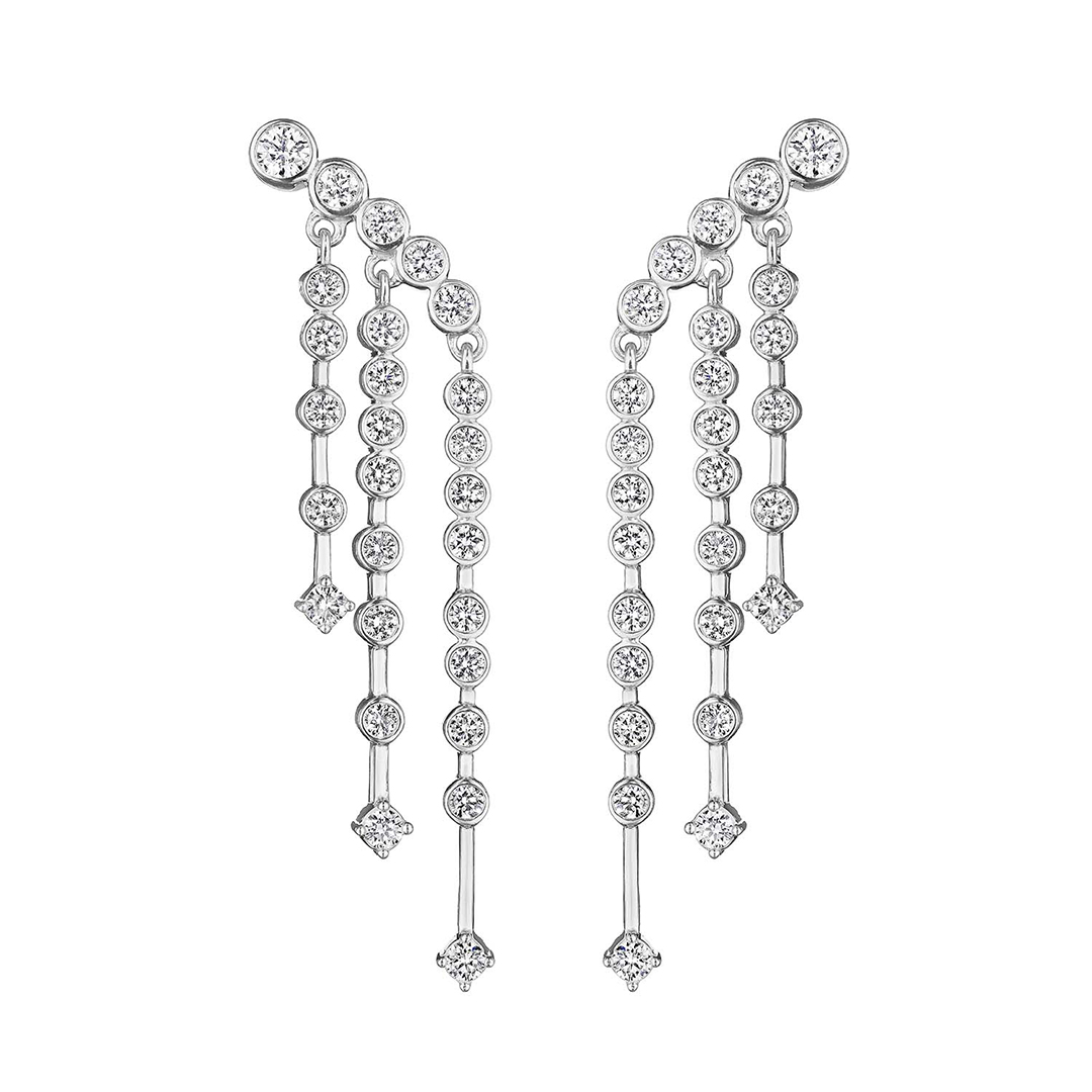 Penny Preville 18K White Gold Diamond Dangle Earrings