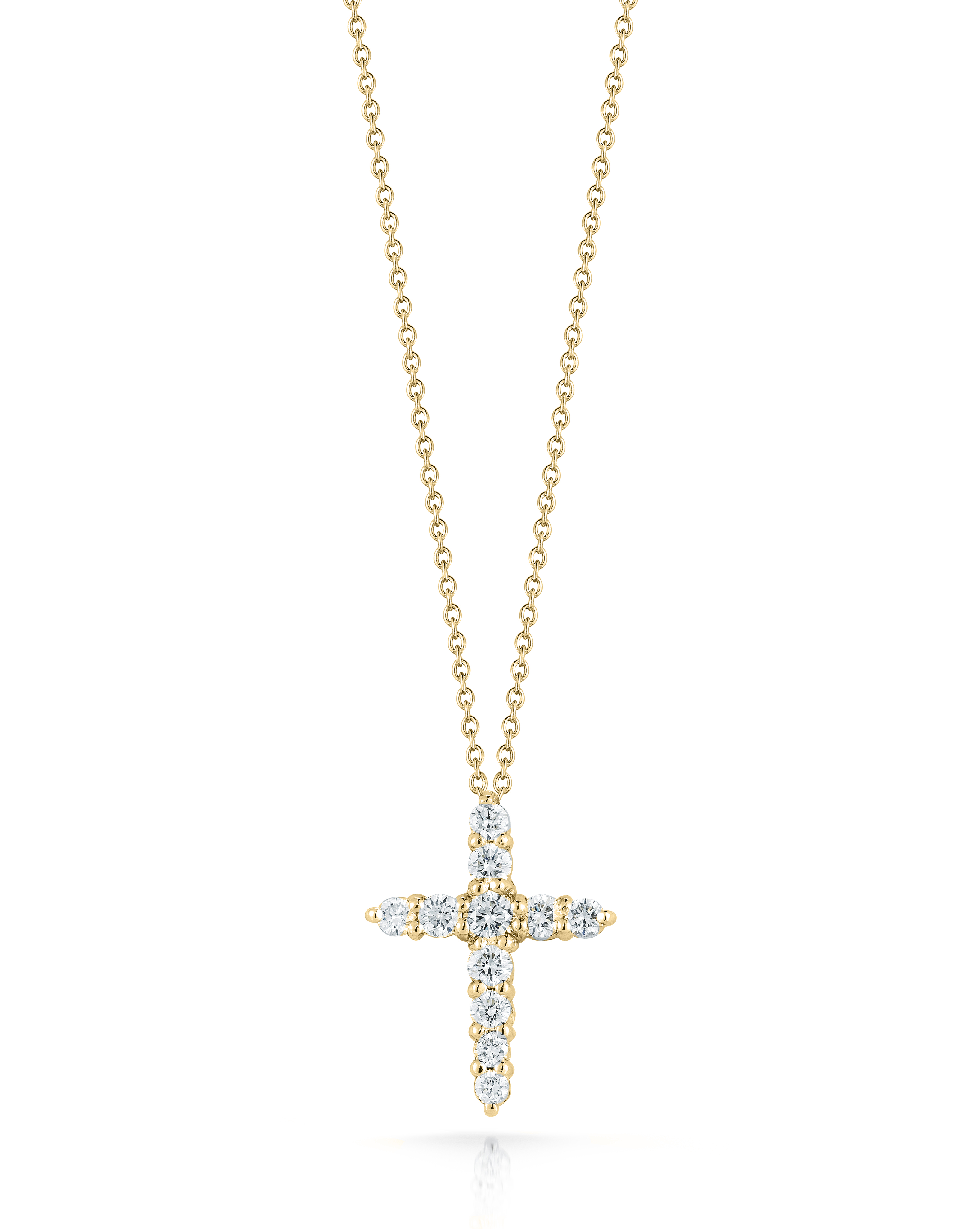 Roberto Coin 18K Yellow Gold Diamond Cross Necklace
