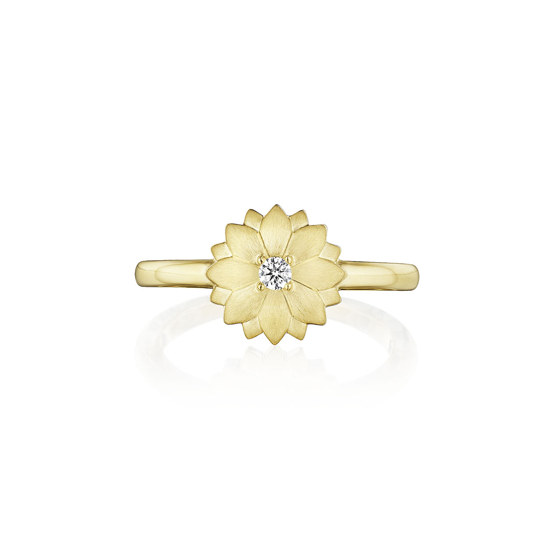 Penny Preville 18K Yellow Gold Lotus Flower Ring
