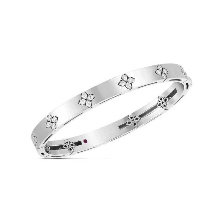 Roberto Coin 18K White Gold Love in Verona Diamond Bangle Bracelet