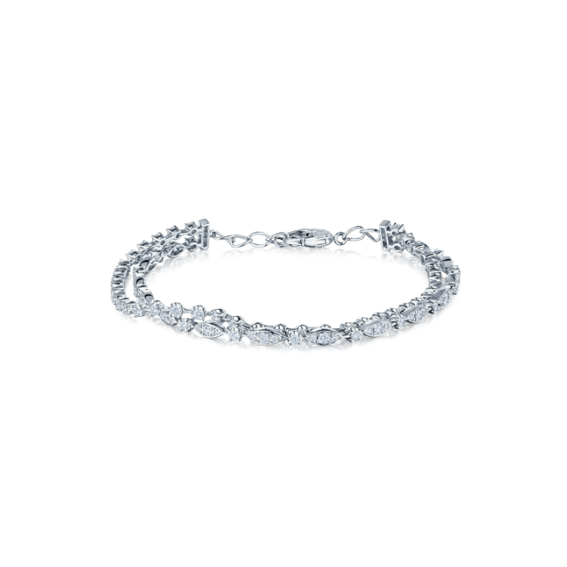 Kwiat 18K White Gold Starry Night Diamond Two Row Bracelet
