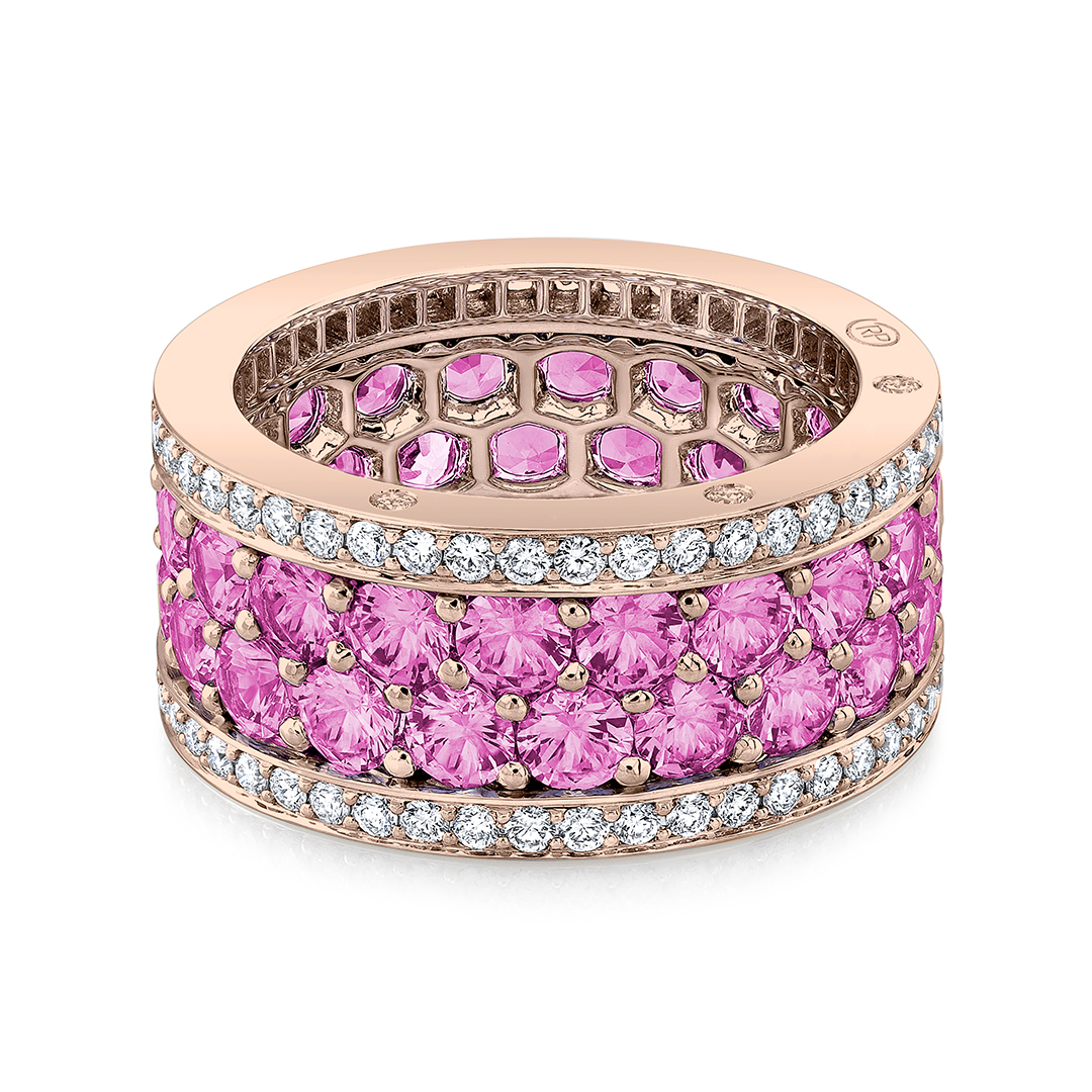 Robert Procop 18K Rose Gold American Glamour Sapphire and Diamond Eternity Band - 55045
