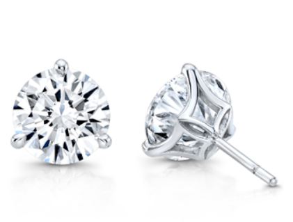 Rahaminov 18K White Gold Diamond Stud Earrings