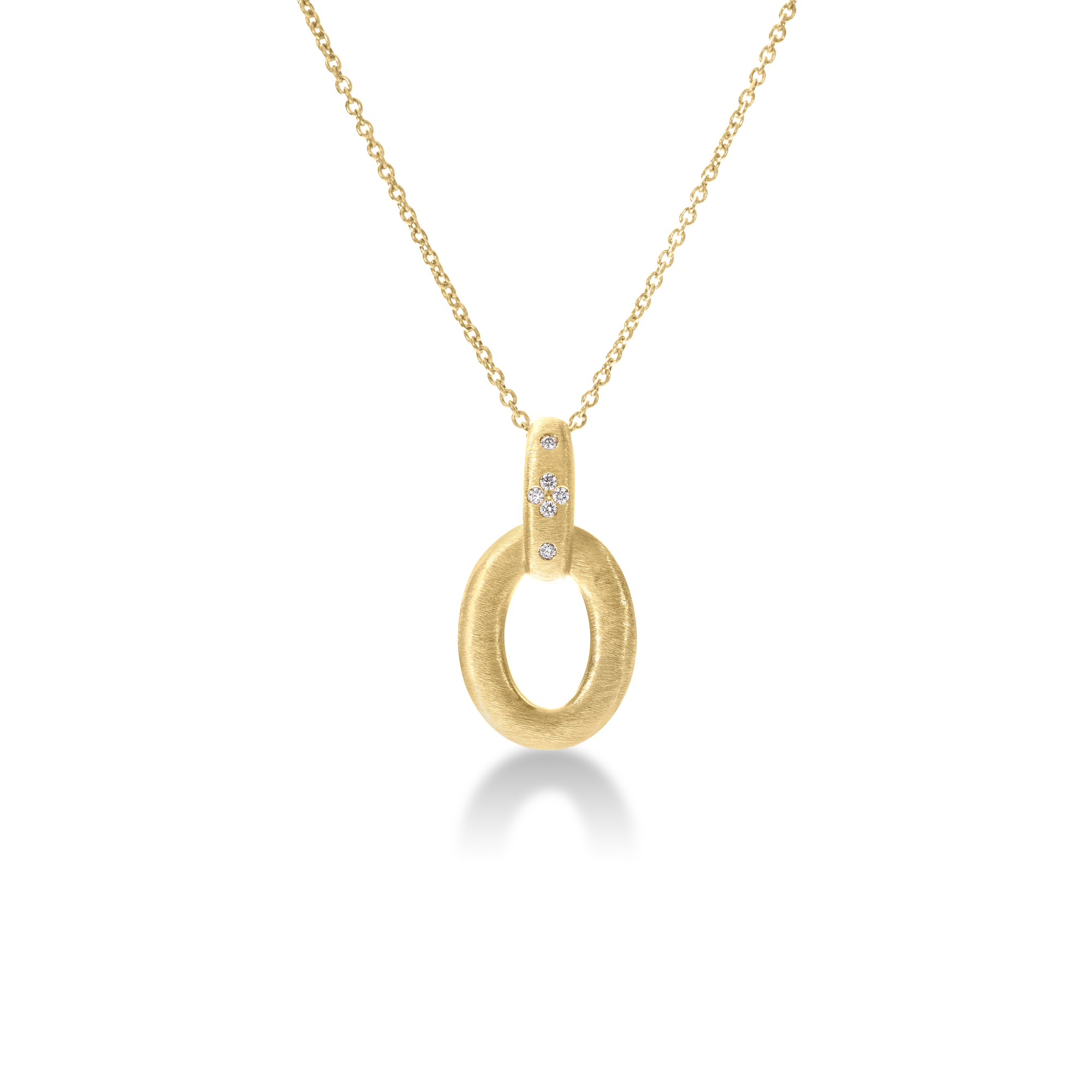 Roberto Coin 18K Yellow Gold Duchessa Diamond Oval Pendant Necklace