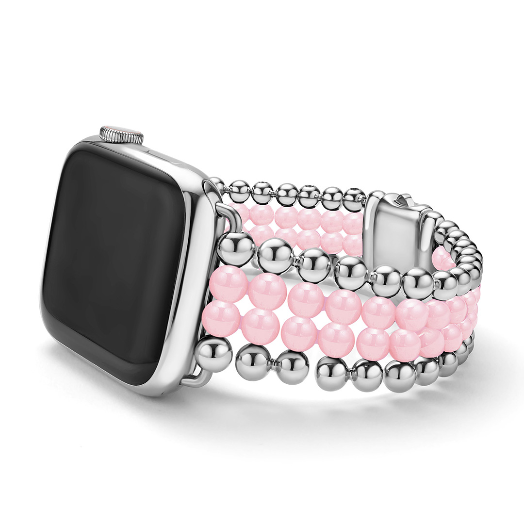 LAGOS Pink Ceramic and Stainless Steel Smart Caviar Watch Bracelet