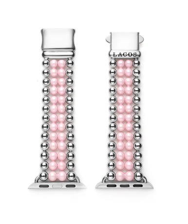 LAGOS Pink Ceramic and Stainless Steel Smart Caviar Watch Bracelet