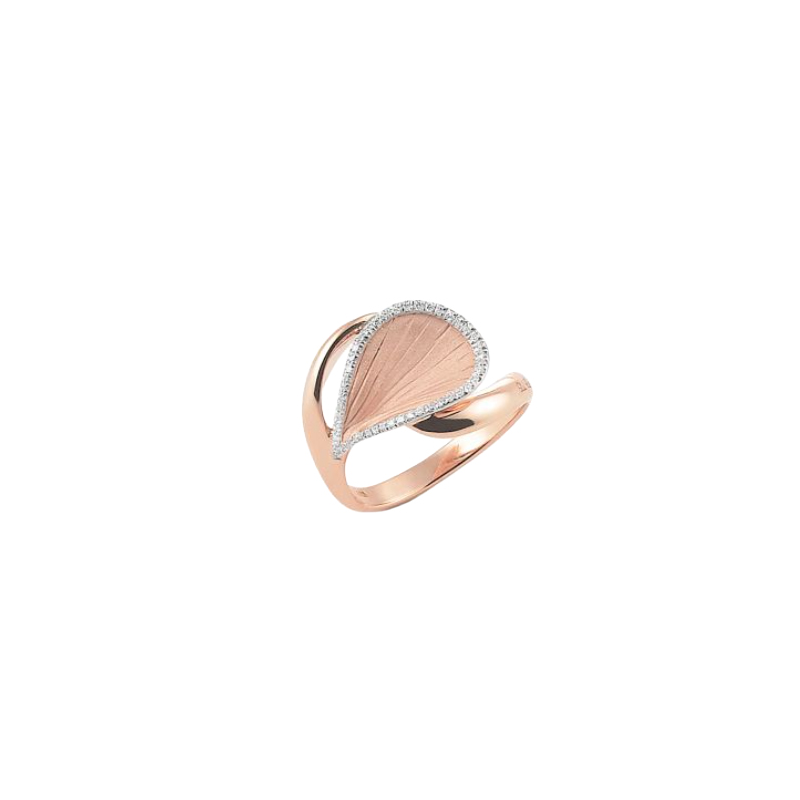 Cammilli Firenze 18K Rose Gold Diamond Goccia Ring