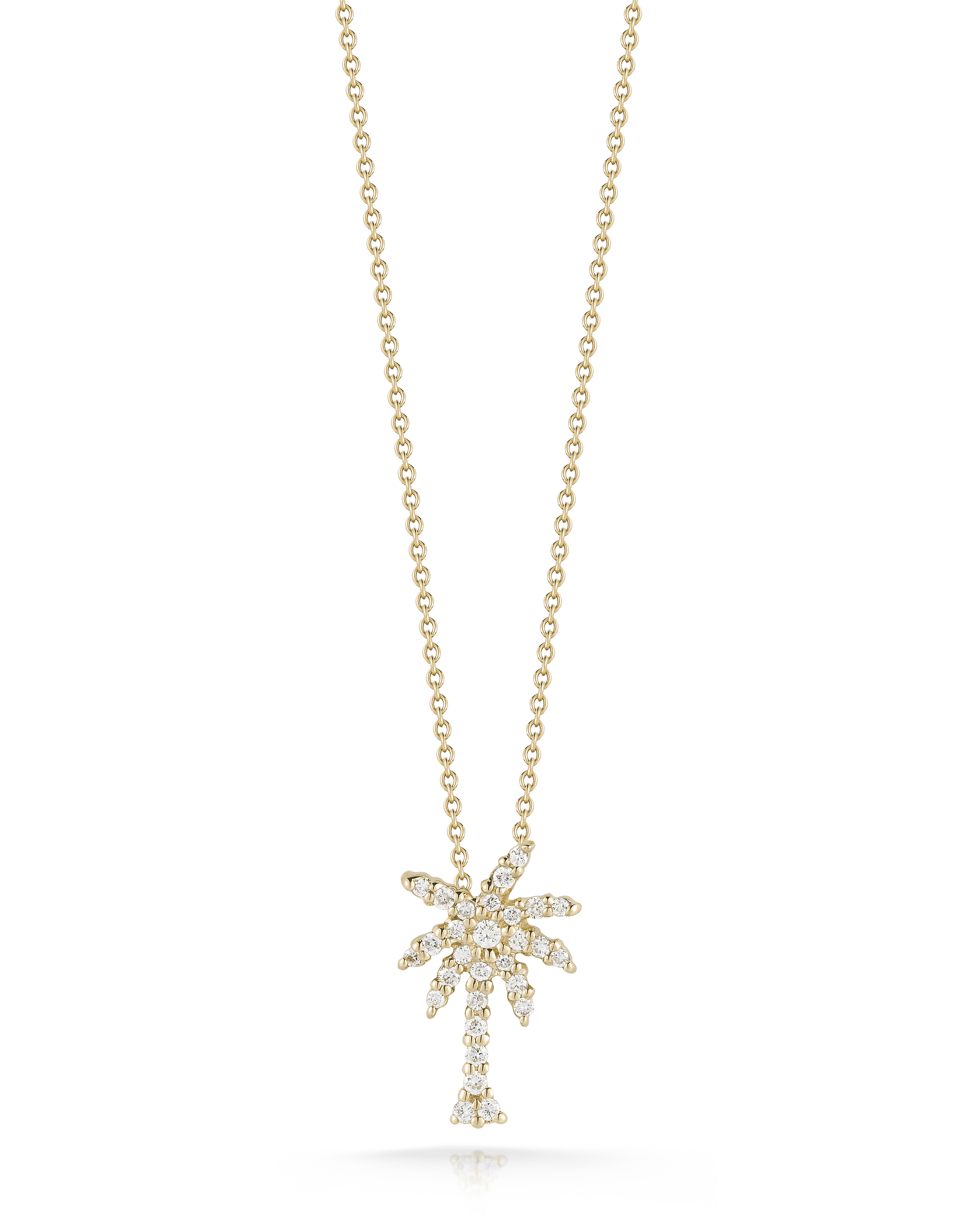 Roberto Coin 18K Yellow Gold Tiny Treasures Diamond Palm Tree Necklace