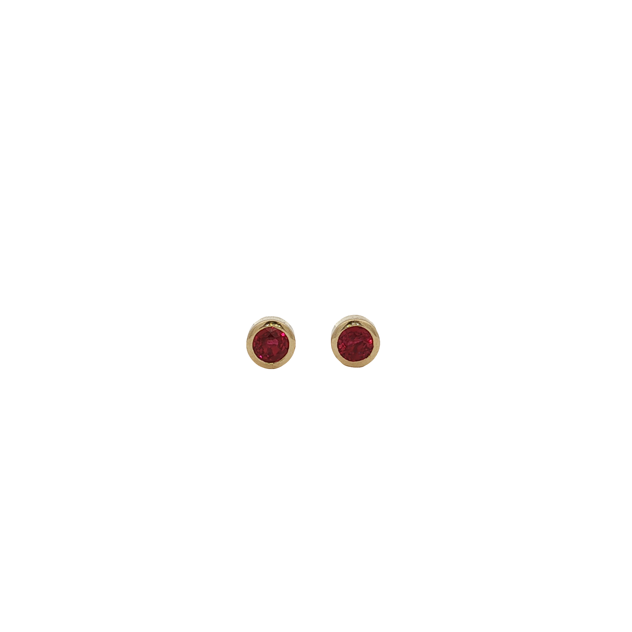 18K Yellow Gold Ruby Stud Earrings