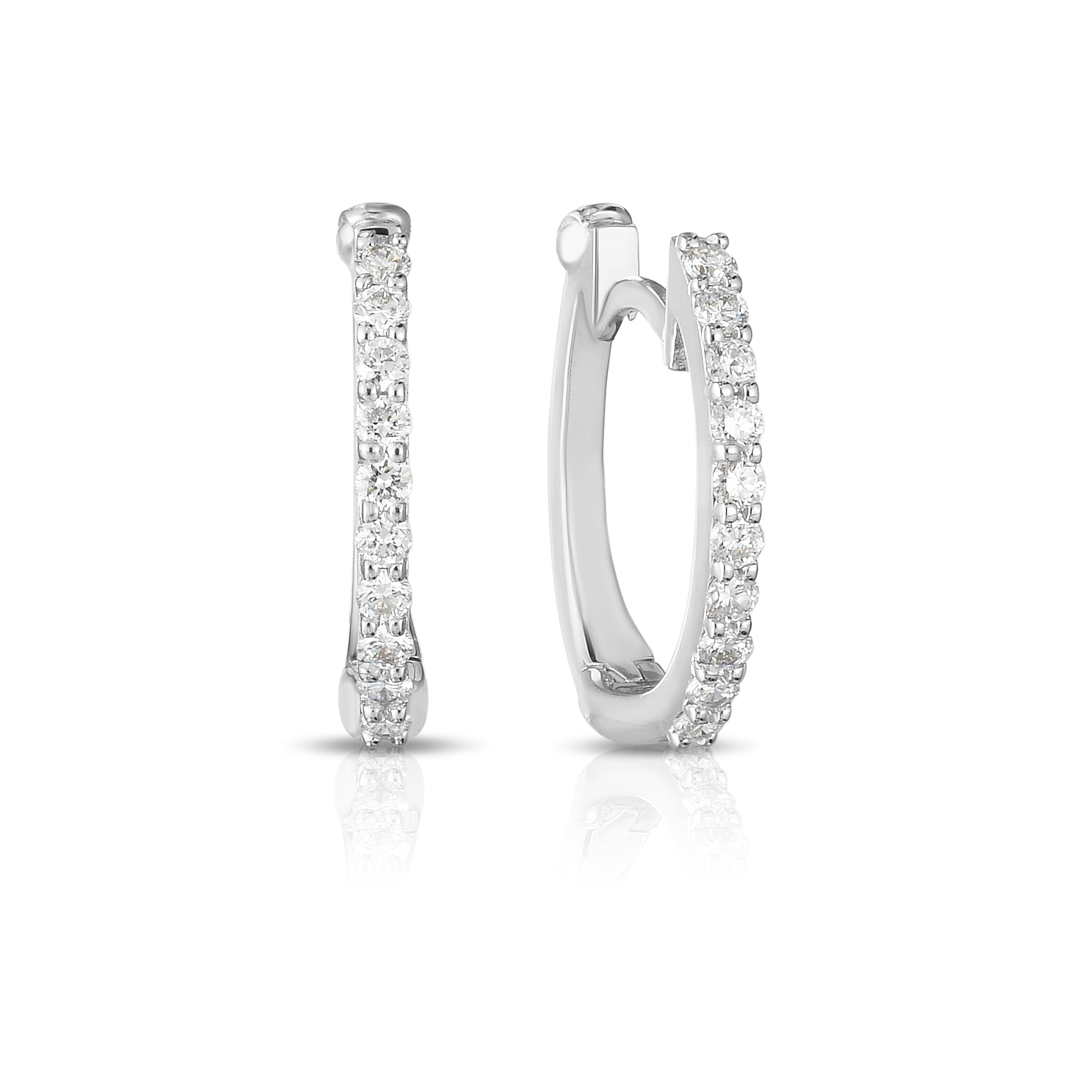 Roberto Coin 18K White Gold Perfect Diamond Hoop Earrings