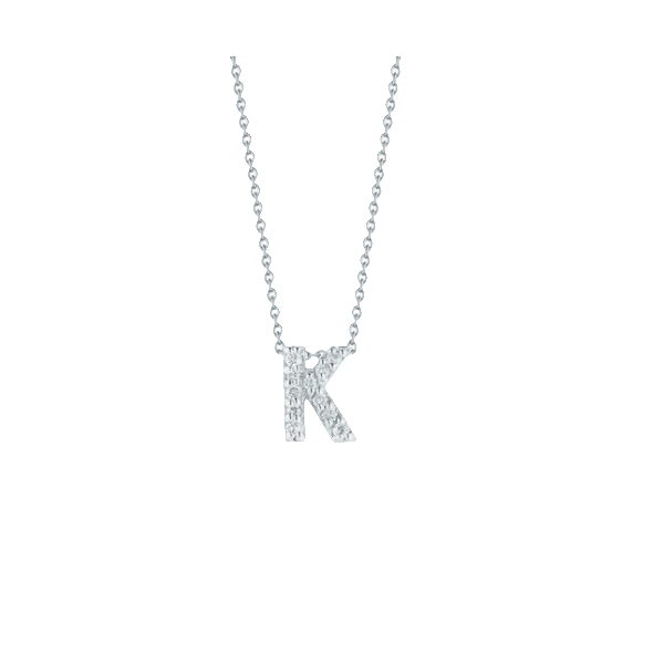 Roberto Coin 18K White Gold Tiny Treasures Diamond Initial Necklace