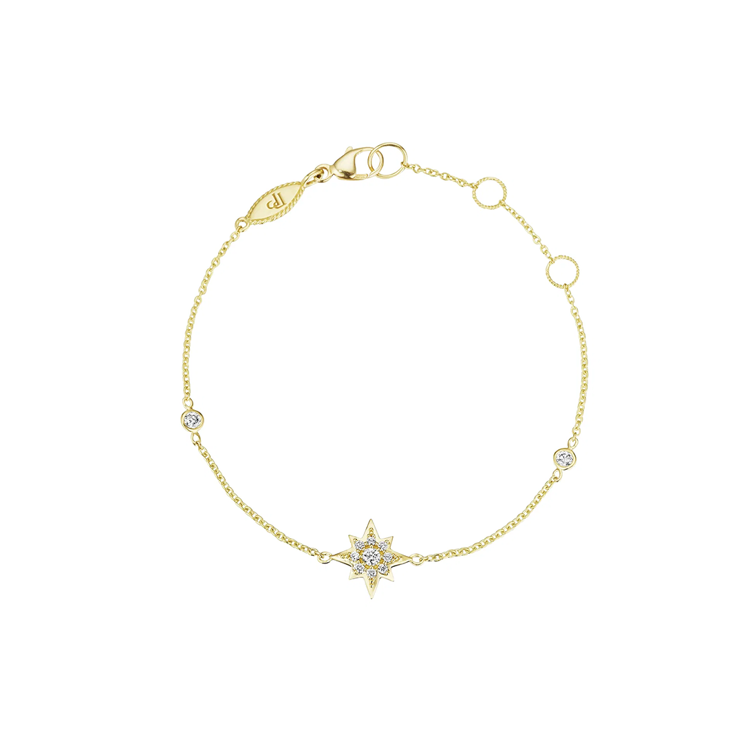 Penny Preville 18K Yellow Gold Diamond Starburst Chain Bracelet
