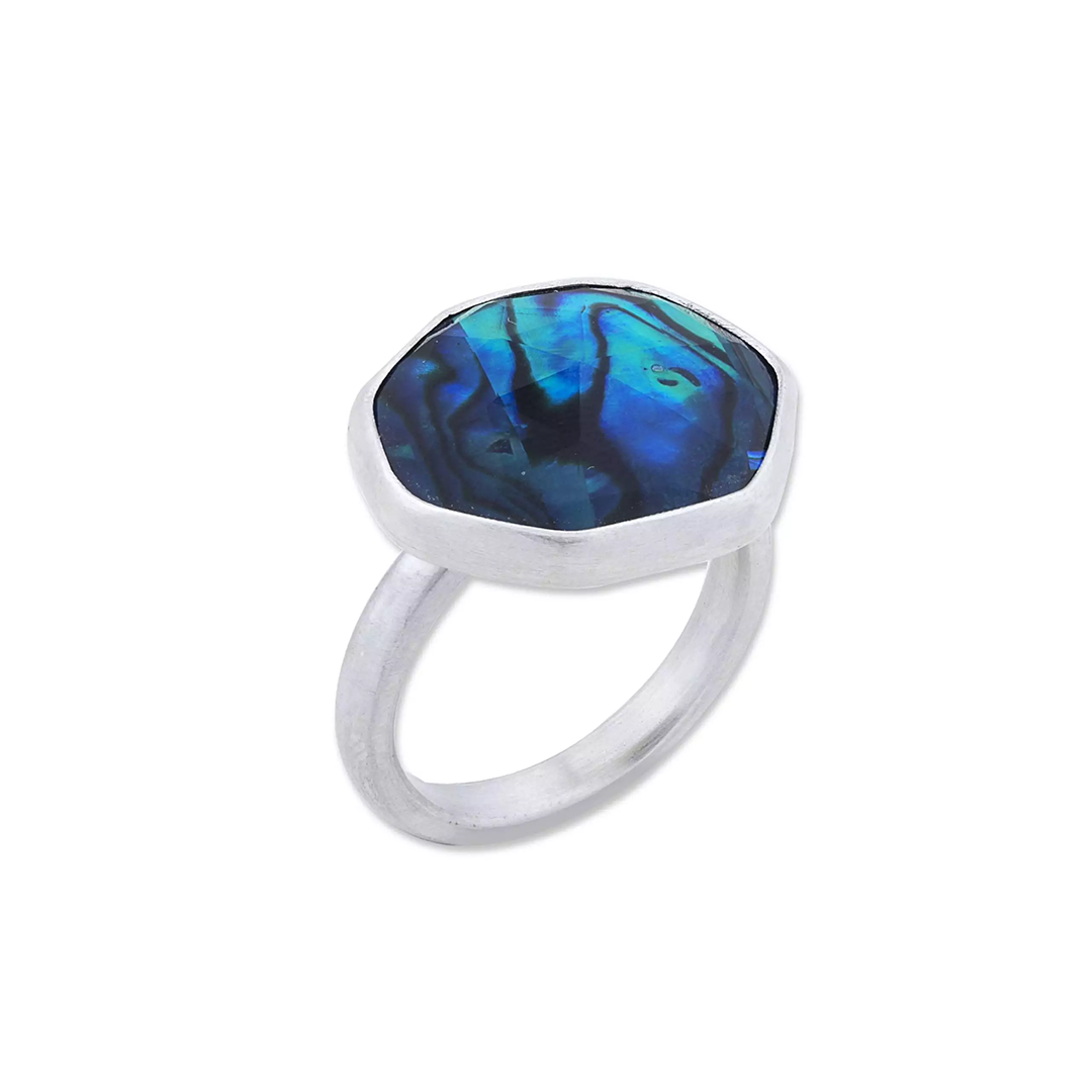Lika Behar Sterling Silver Ocean Crystal Quartz Abalone Doublet 