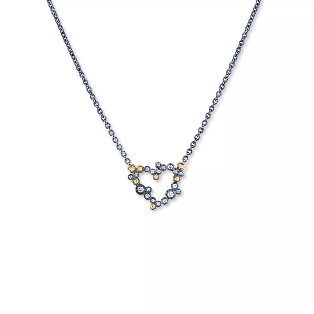 Lika Behar Sterling Silver and 24K Yellow Gold Yin and Yang Diamond 