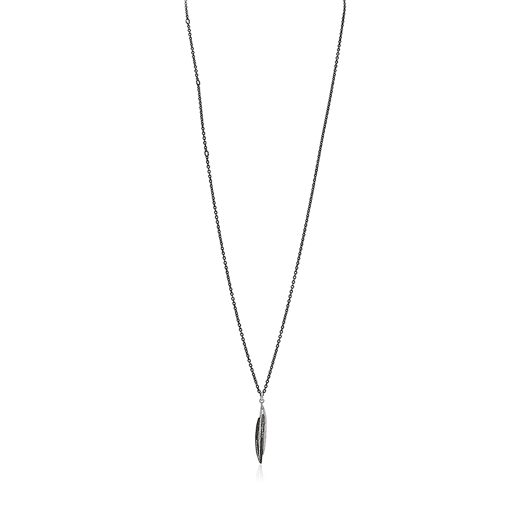 Lika Behar Oxidized and White Sterling Silver Yin and Yang Diamond 