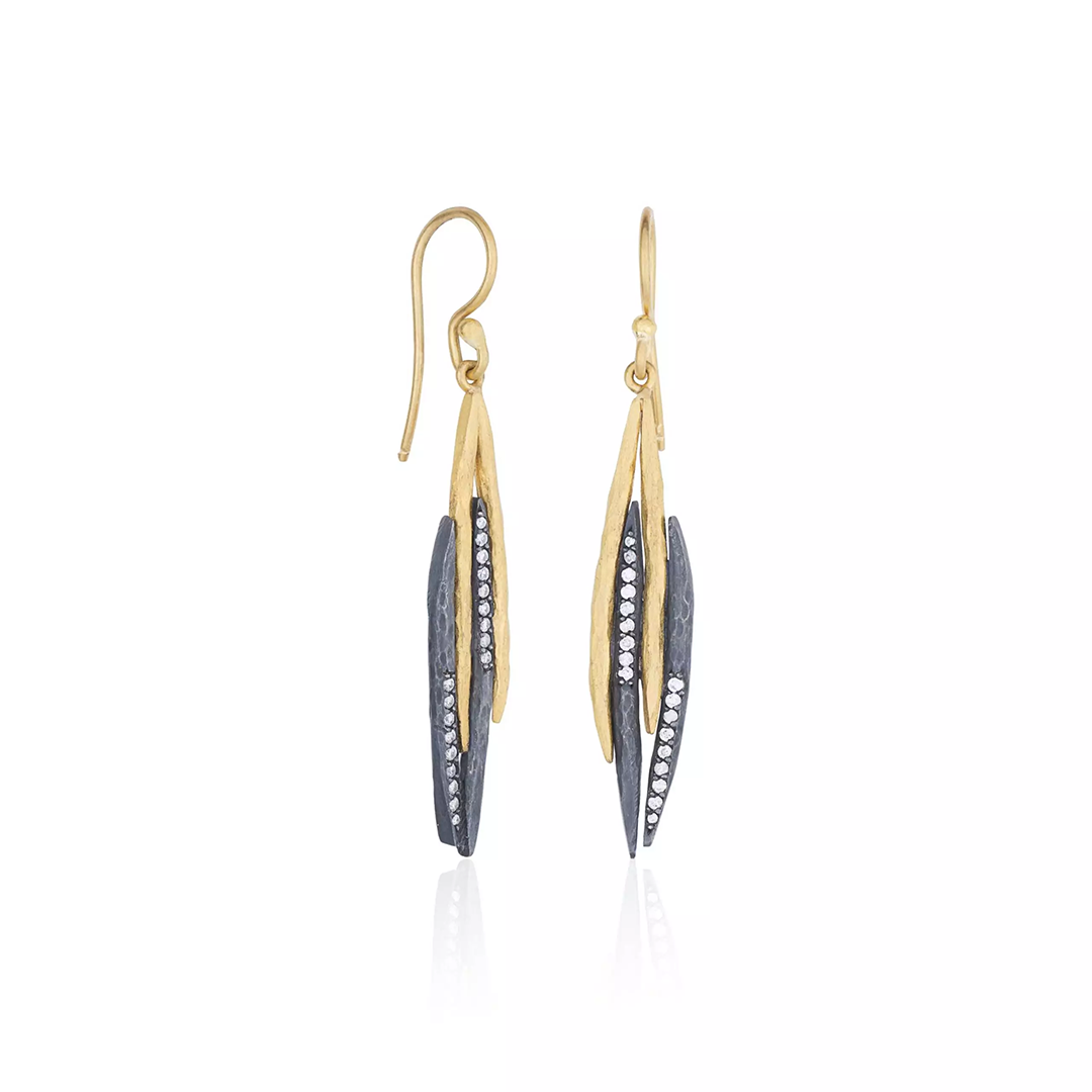 Lika Behar 24K Yellow Gold and Oxidized Sterling Silver Yin and Yang Diamond 