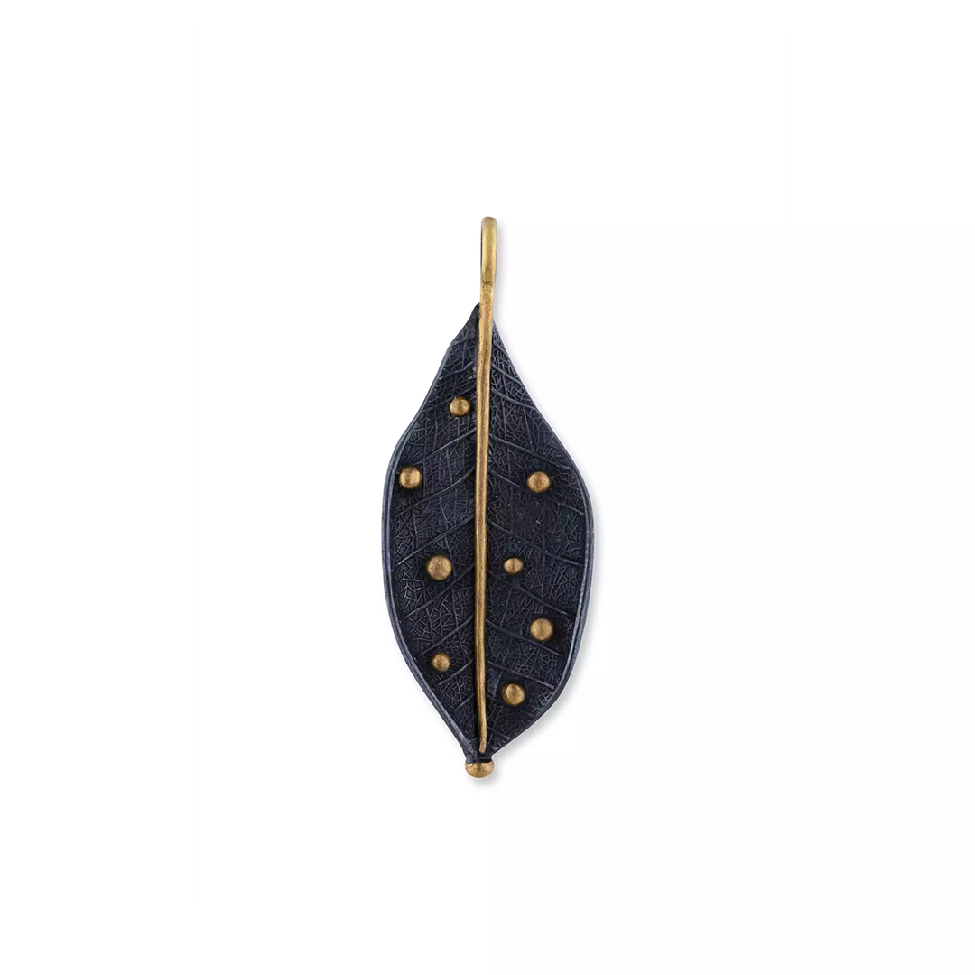 Lika Behar Oxidized Sterling Silver and 24K Yellow Gold Yin and Yang 