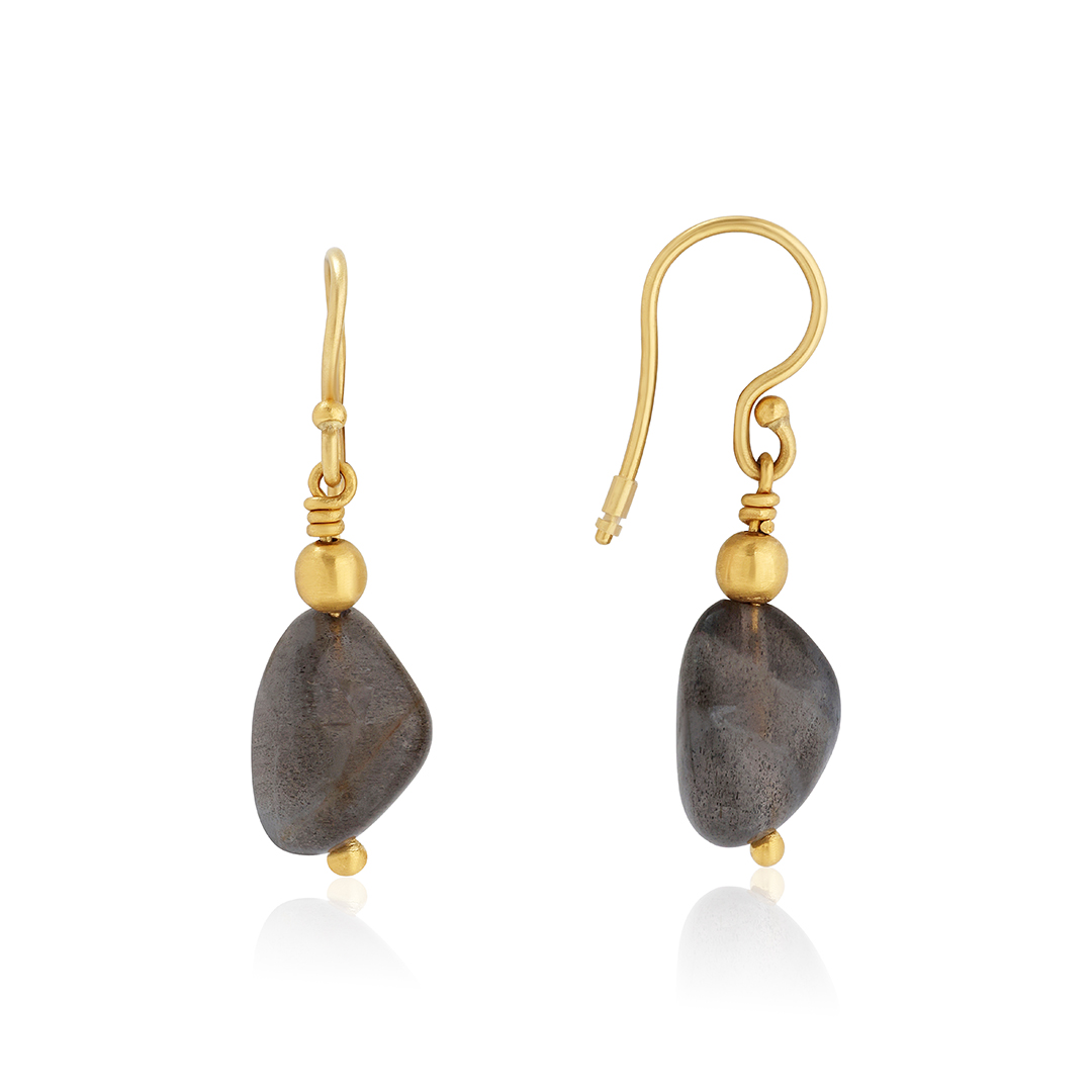Lika Behar 24K Yellow Gold Labradorite "Santeria" Earrings