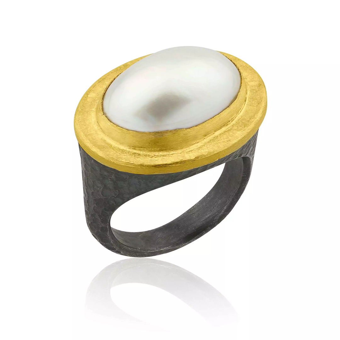 Lika Behar Sterling Silver and 24K Yellow Gold Iridescence Pearl 