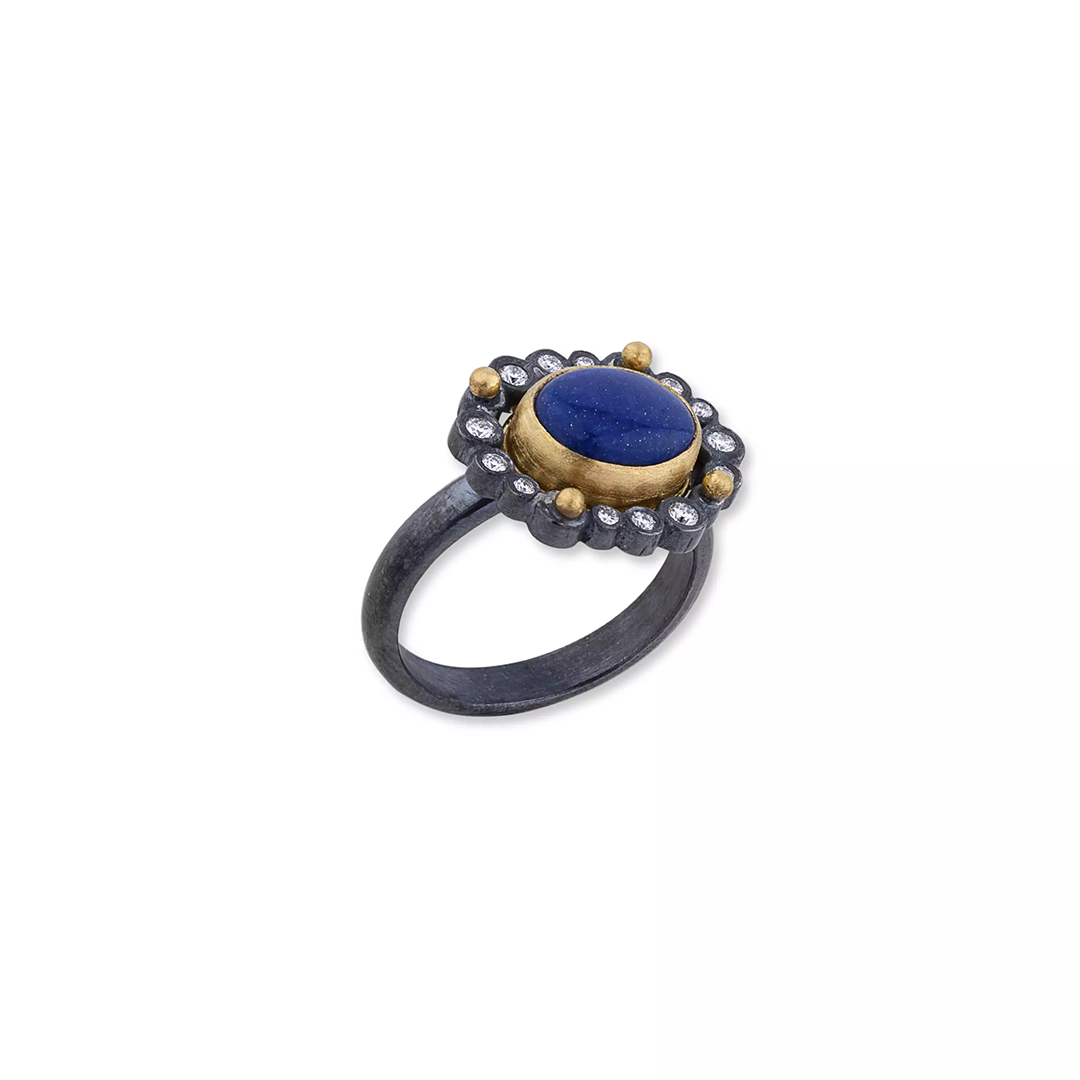 Lika Behar Sterling Silver and 24K Yellow Gold Rocky Lapis 