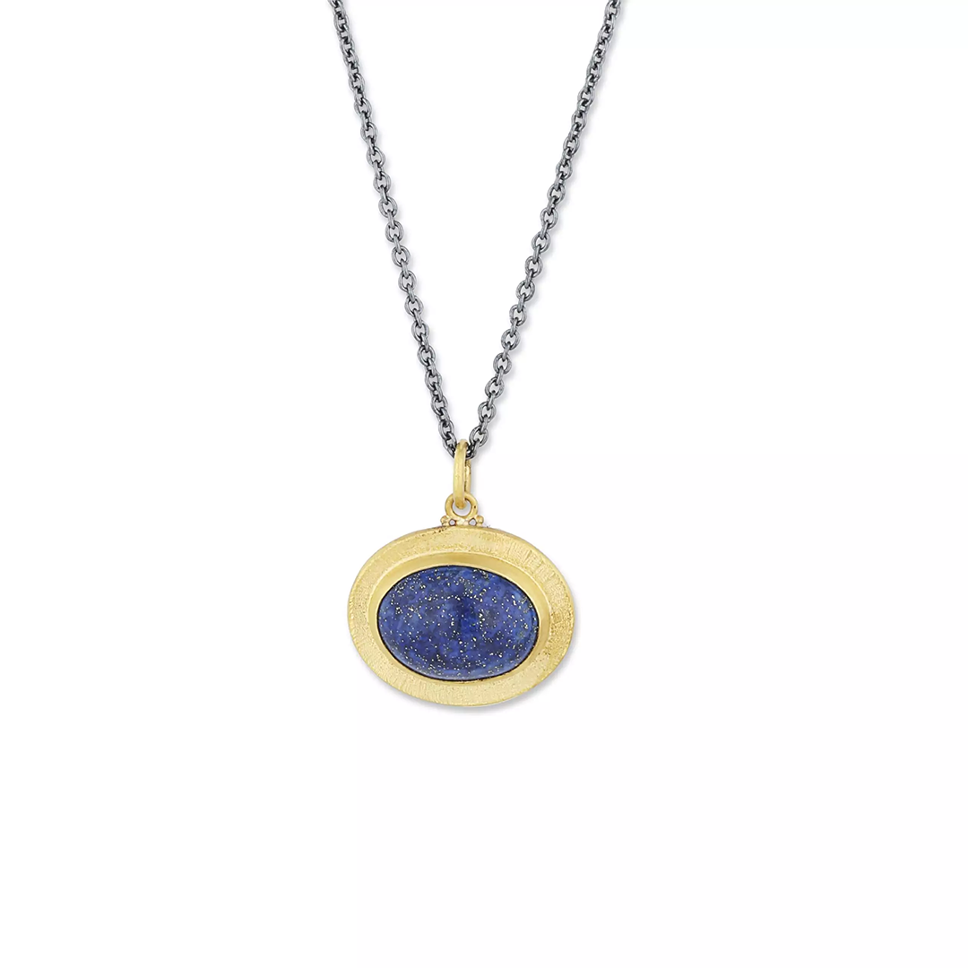 Lika Behar Oxidized Sterling Silver and 24K Yellow Gold Ocean Lapis 